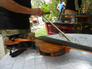 Resin on bow